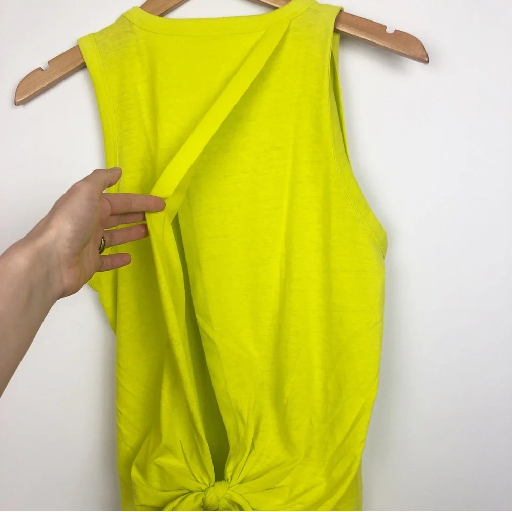 J. Crew Yellow Tie Bank Tank Top Size M - Picture 7 of 12